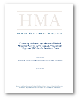 Title page of ANCOR's new report on raising the federal minimum wage