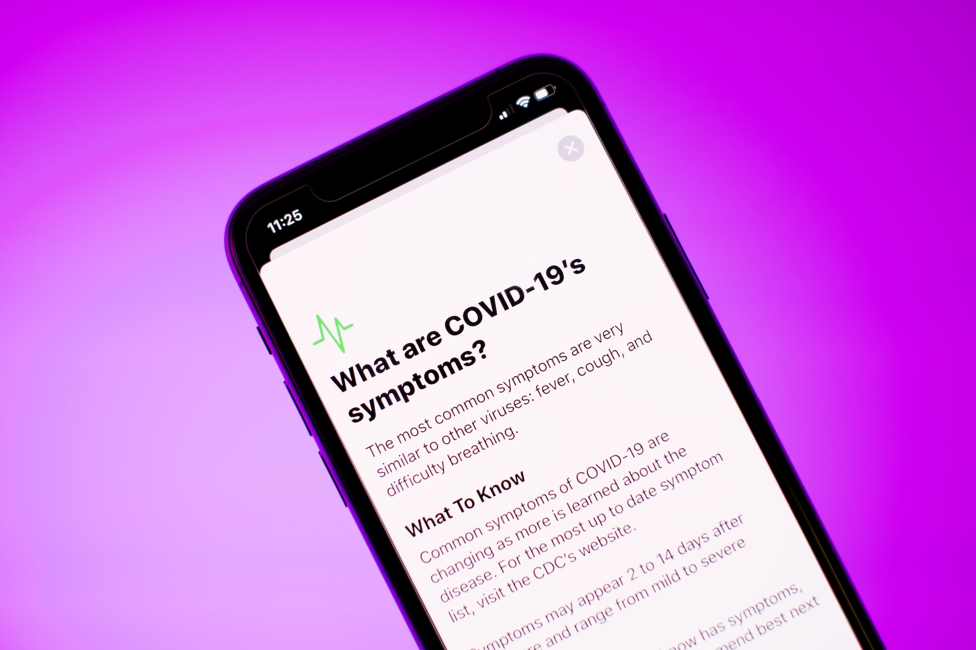 Smartphone screen with text that reads: