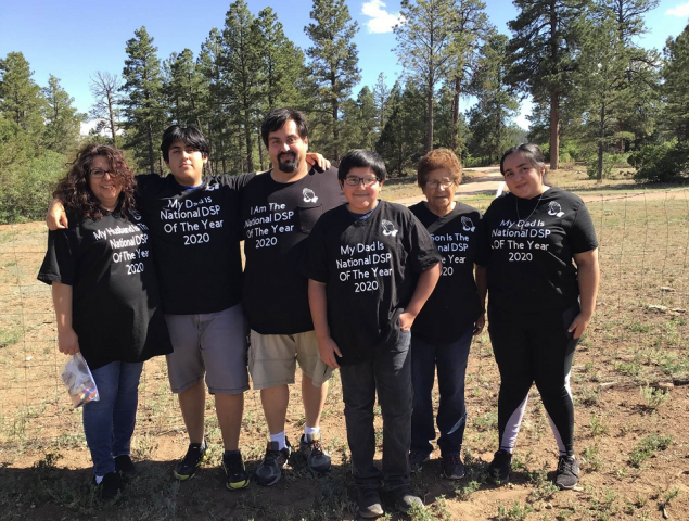 2020 ANCOR DSP of the Year Eligio Velasquez with his family and their custom t-shirts