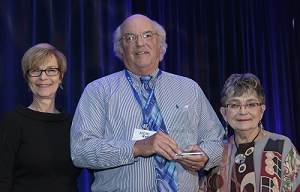Rod Braun being presented a 2018 Legacy Leader Award by ANCOR CEO Barbara Merrill (l) and Bonnie Jean Brooks (r)