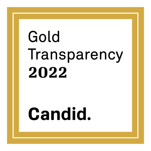 Square image with gold border indicating ANCOR has achieved Gold Transparency status for 2022 from Candid