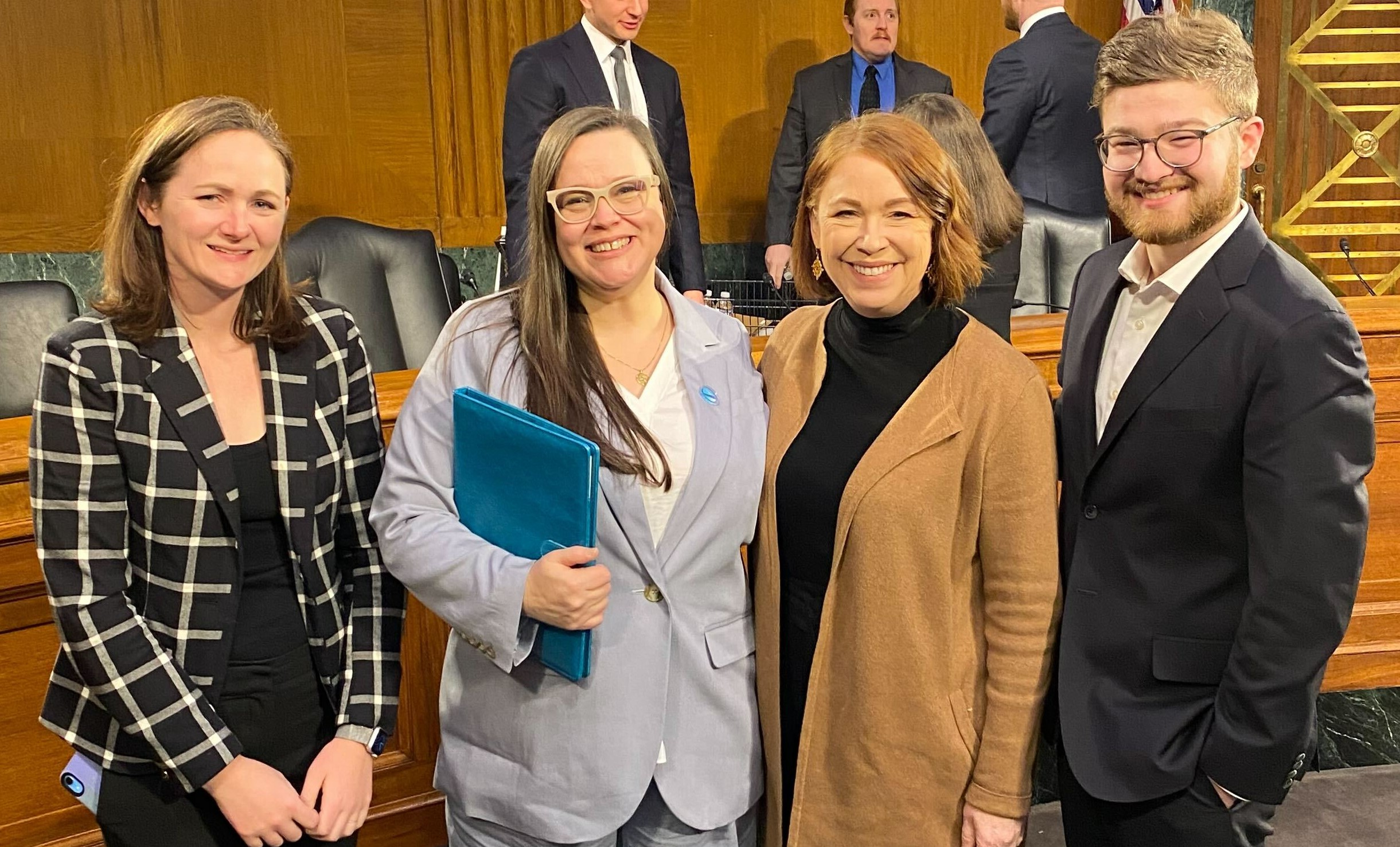 ANCOR staff pictured with Pam Lowy at the Senate Aging Committee hearing.
