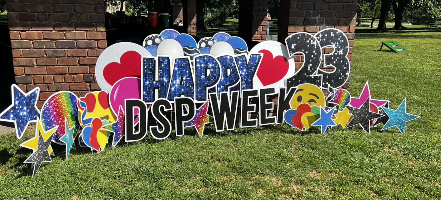 Banner and balloons celebrating DSP Week 2023
