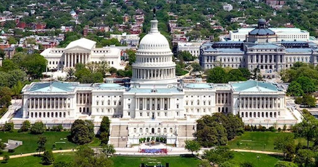 Overhead shot of the U.S. Capitol