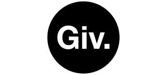 Giv. logo, a black circle with white san serif text inside reading 'Giv.'