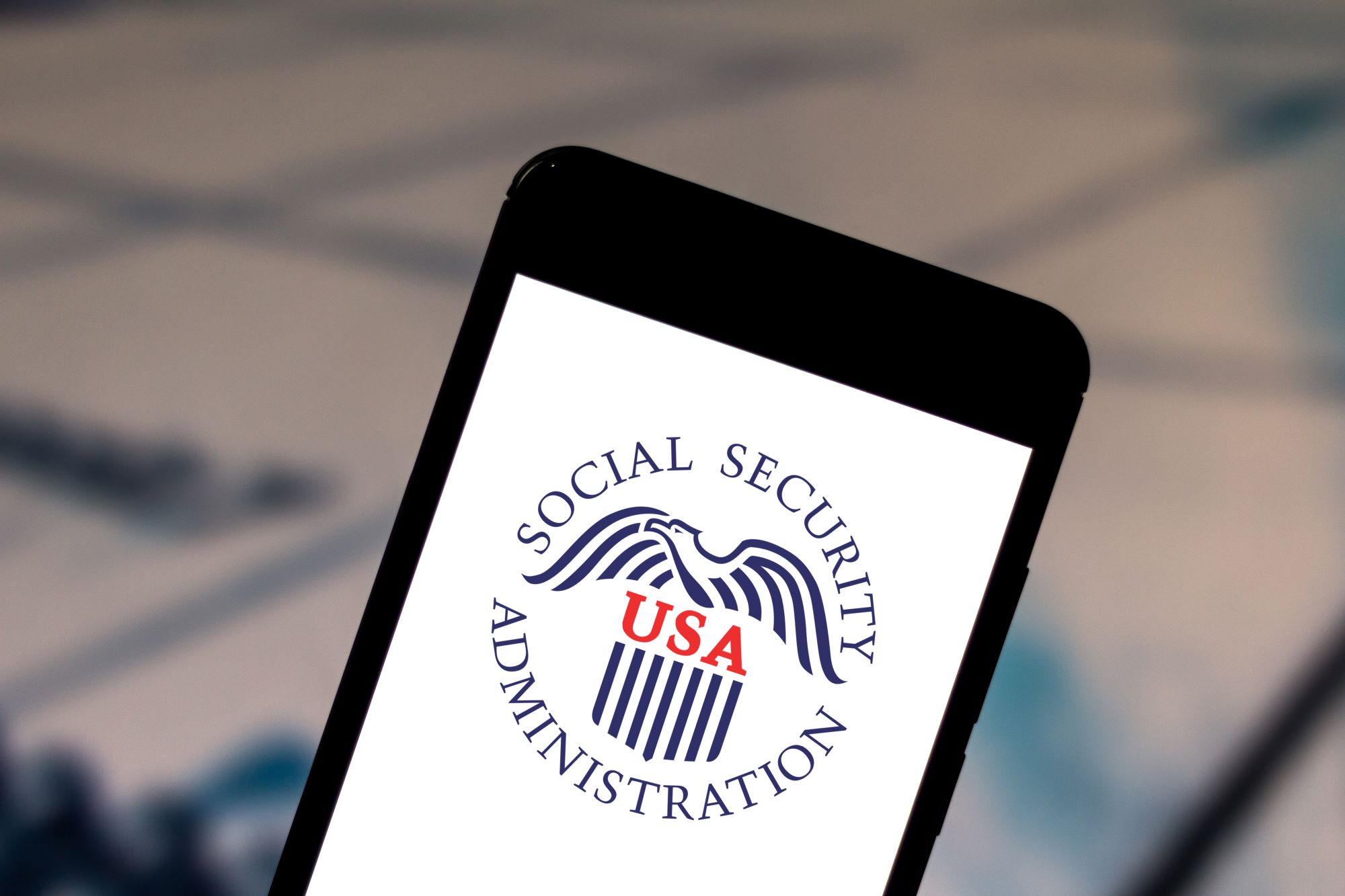 A smartphone screen depicting the SSA logo