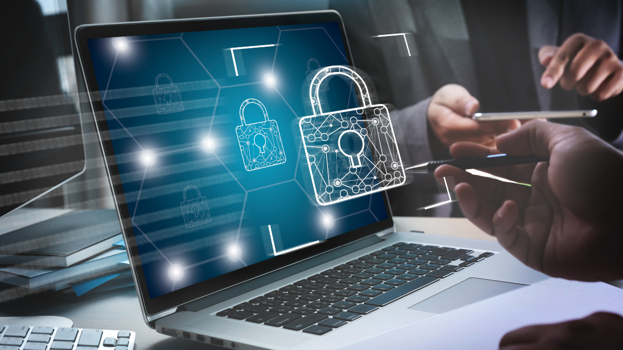 Image of a laptop screen depicting security
