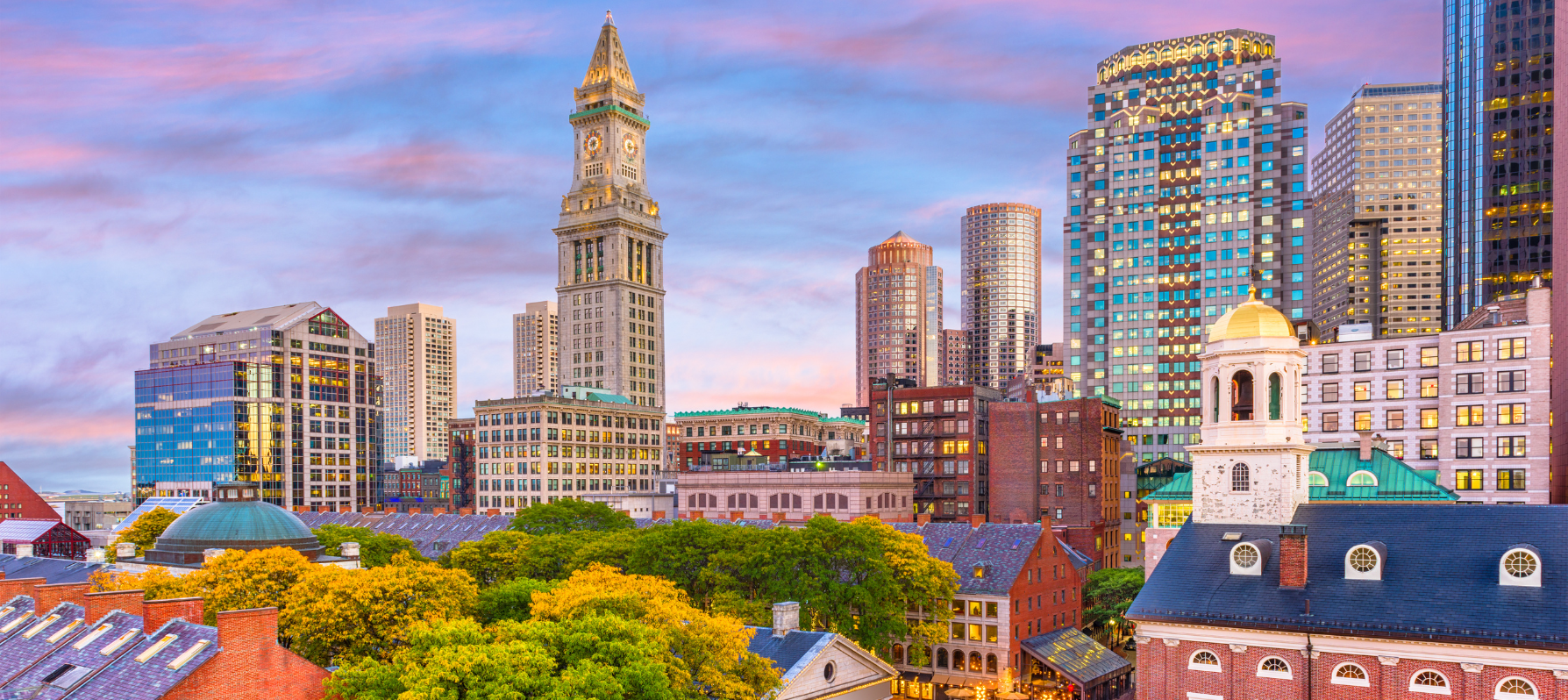view of Boston, MA city skyline