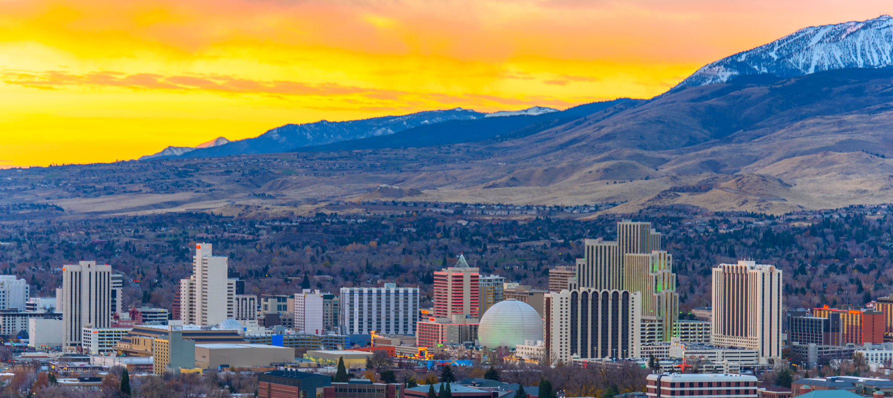 Golden sunset over Nevada