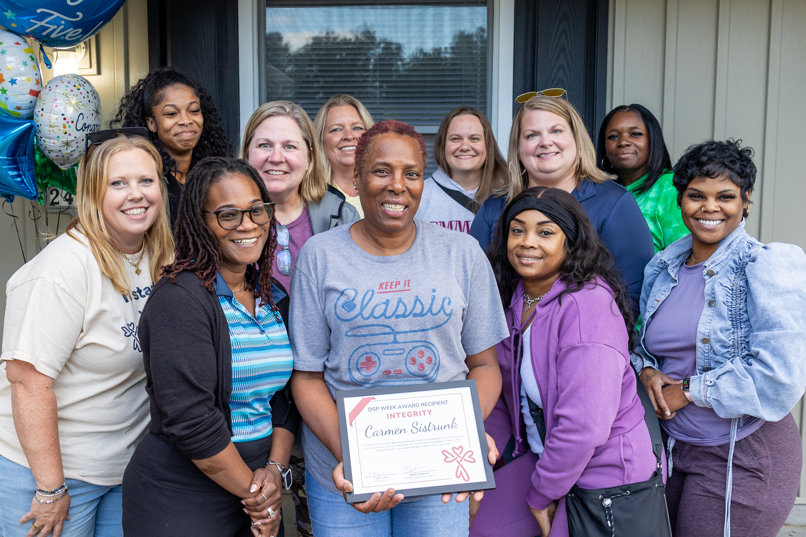 DSP being recognized by her coworkers for Integrity award