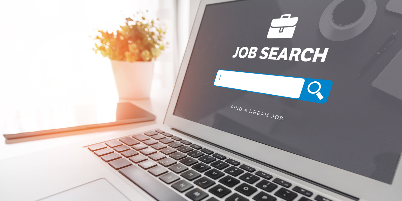 laptop screen that says Job Search