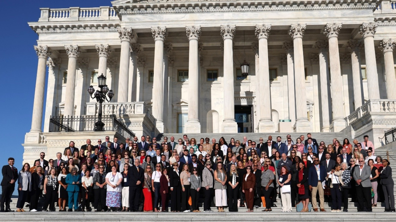 ANCOR advocates on the steps of the U.S. Capitol, before their day of meetings with lawmakers across Capitol Hill.