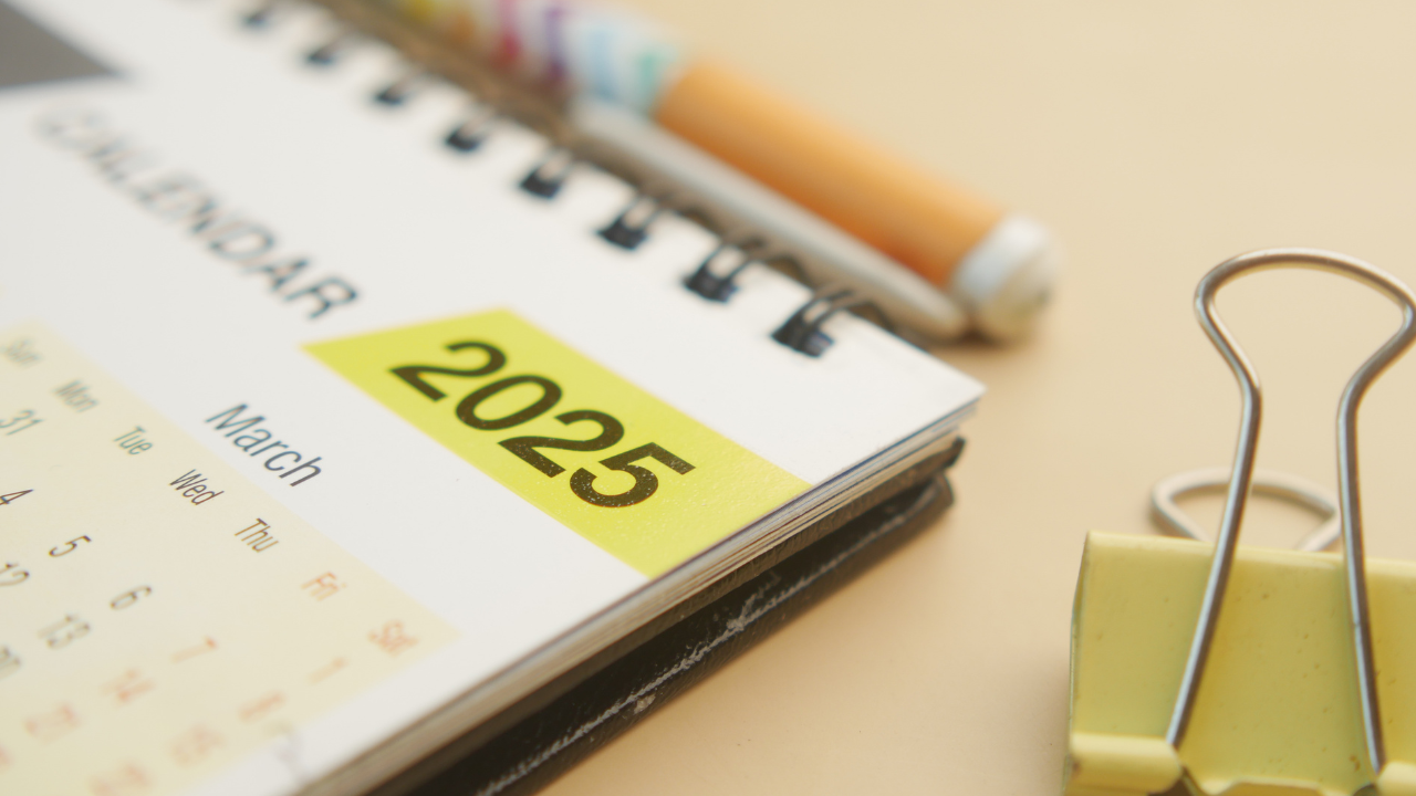 calendar page turned to 2025