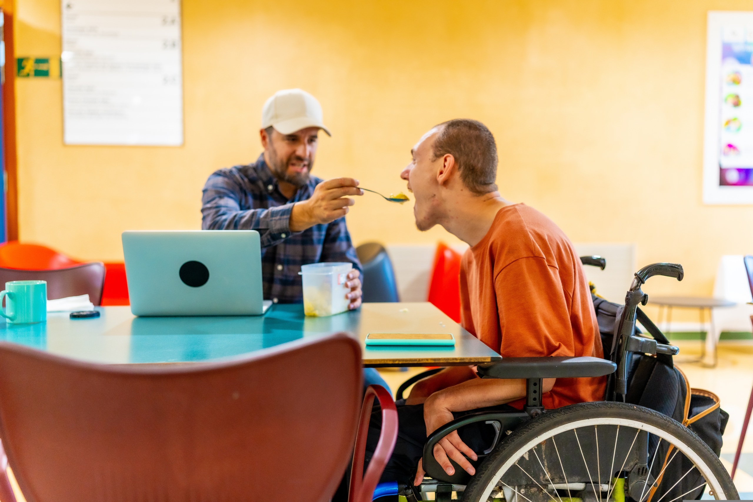 a DSP supporting a person to eat