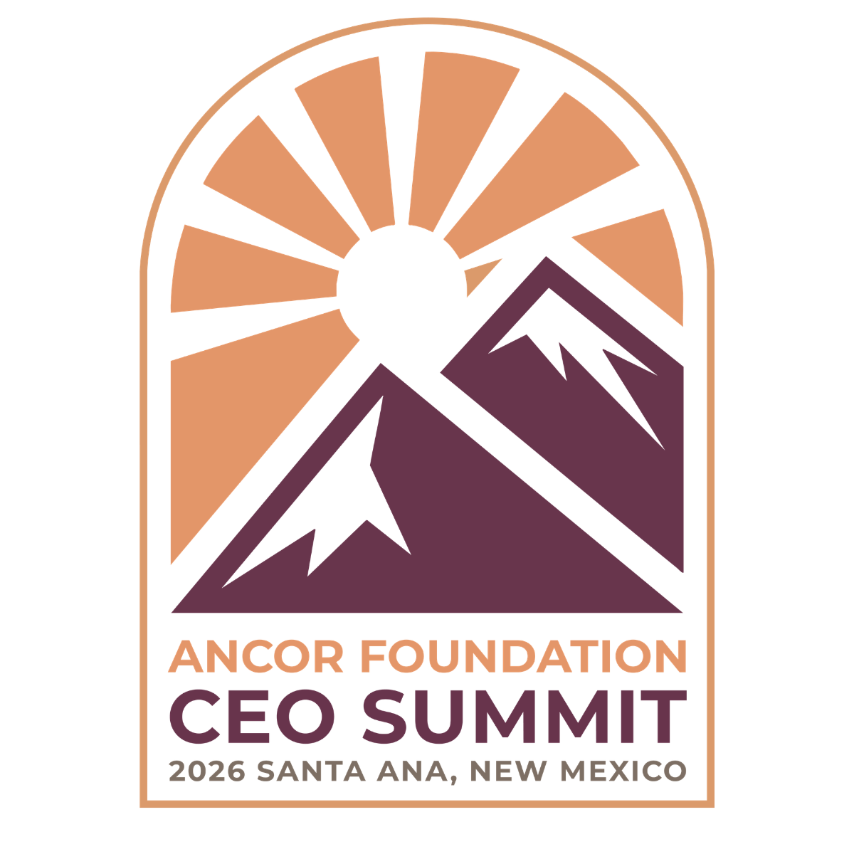 CEO Summit logo featuring mountains and a sun motif